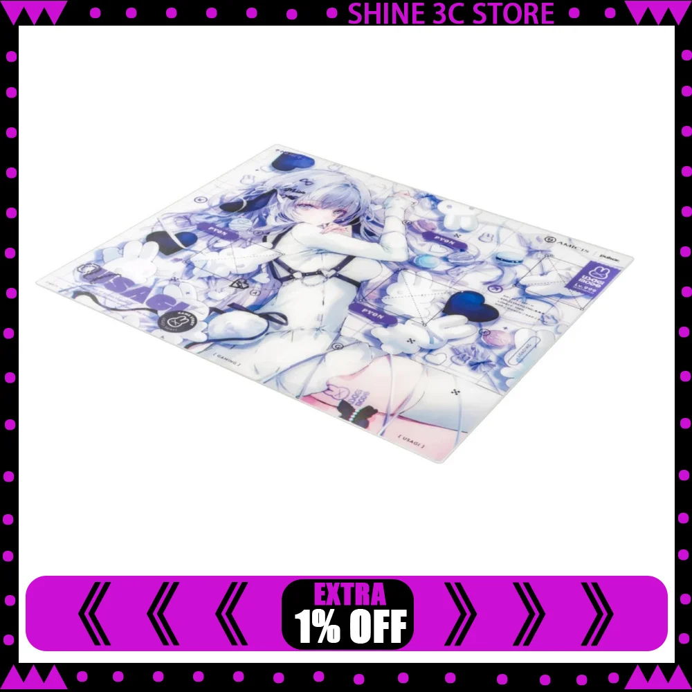AMICIS x Pulsar Superglide V3 Animarium NEKO Tempered Glass Mouse Pad 490x420mm Gaming Desk Mat for FPS Esports Gamer Accessory
