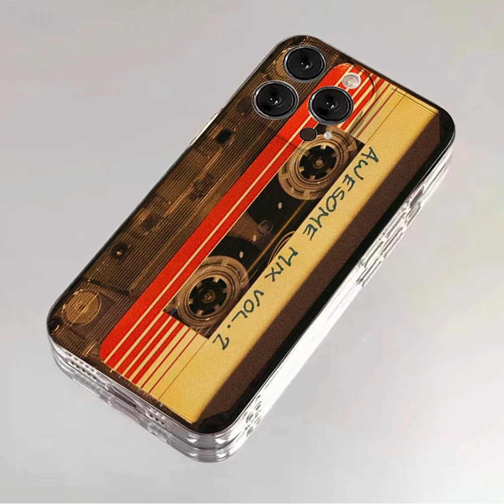 Retro Cassette Tapes Art Clear Case For Samsung Galaxy S25 S24 S23 Ultra S22 S21Plus FE A56 A55 A54 A53 A36 A35 A34 5G PC Funda