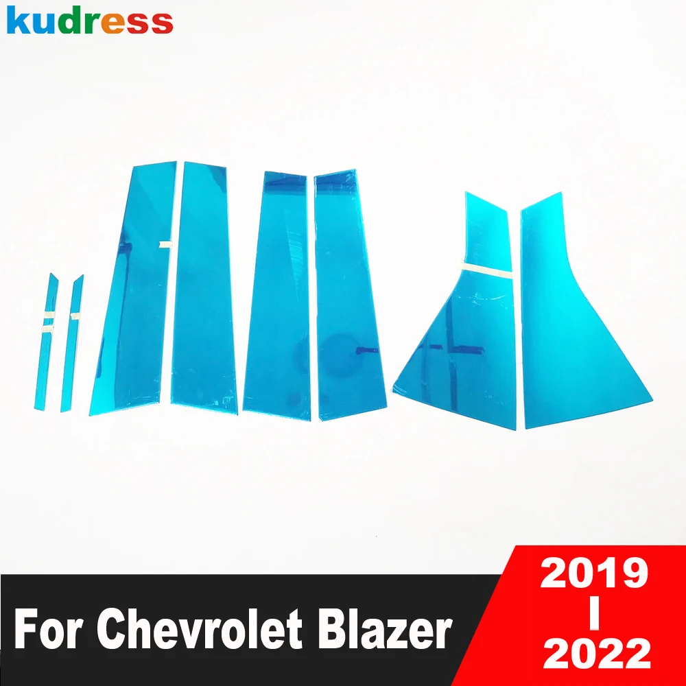 Window Center Pillar Cover Trim For Chevrolet Blazer 2019 2020 2021 2022 Stainless Car Middle B C Pillars Post Strip Accessories