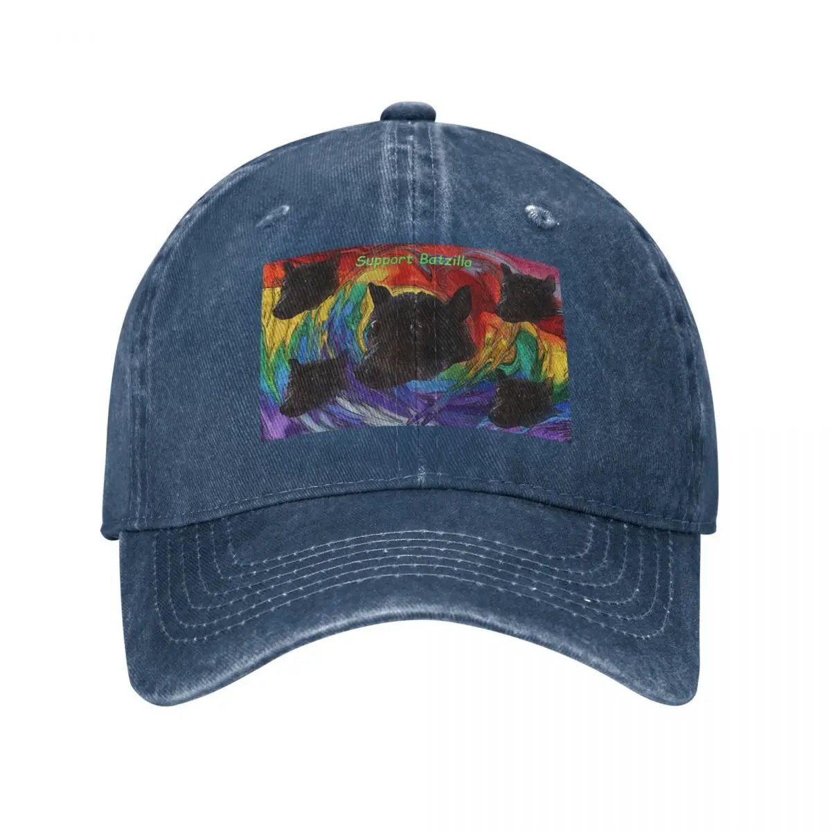 Batzilla - Rainbow Bats Support Batzilla Cap Cowboy Hat baseball Cap women's Men's