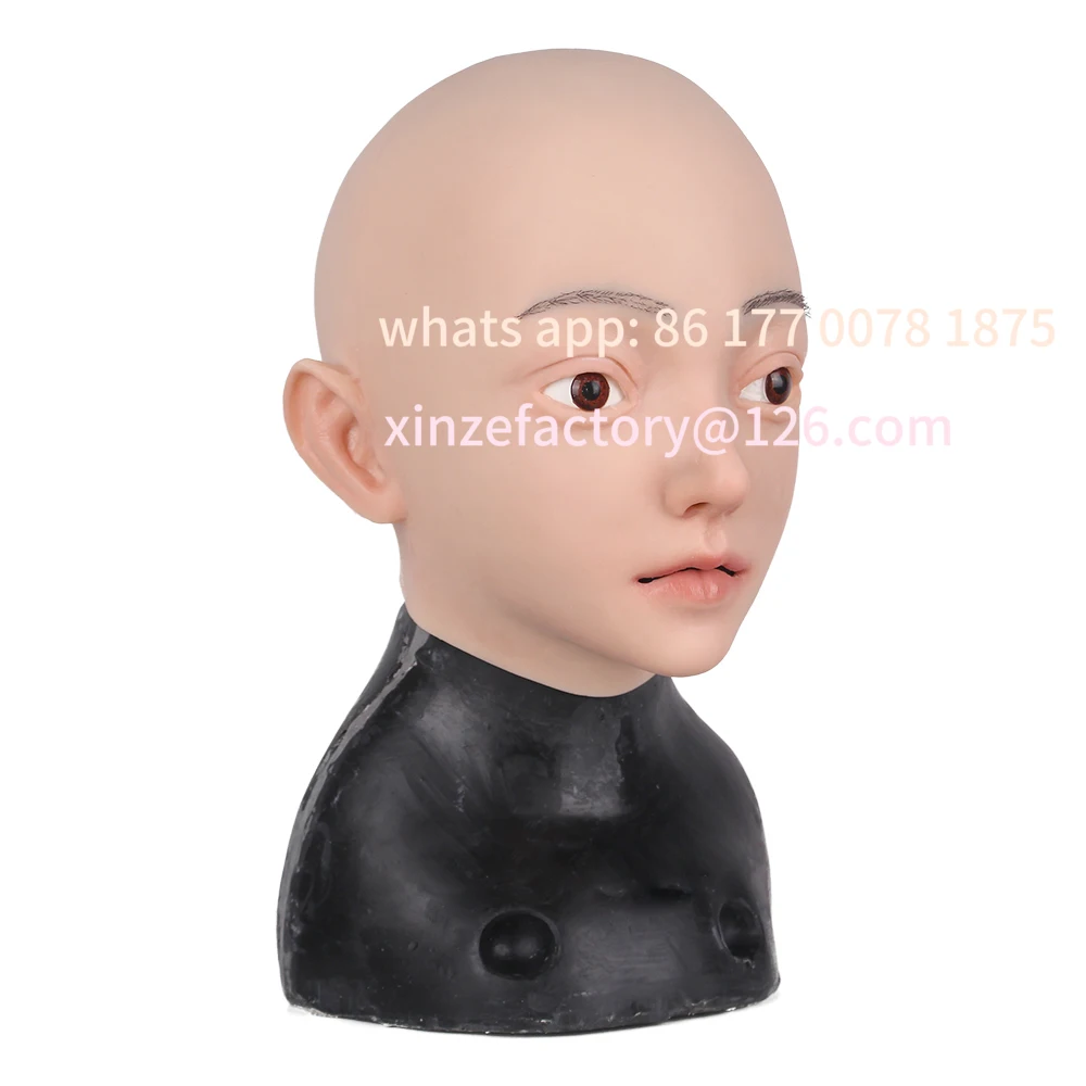 Customizable Realistic Silicone Full Face Mask - Soft and Comfortable, Male to Female, Great for Christmas Cosplay