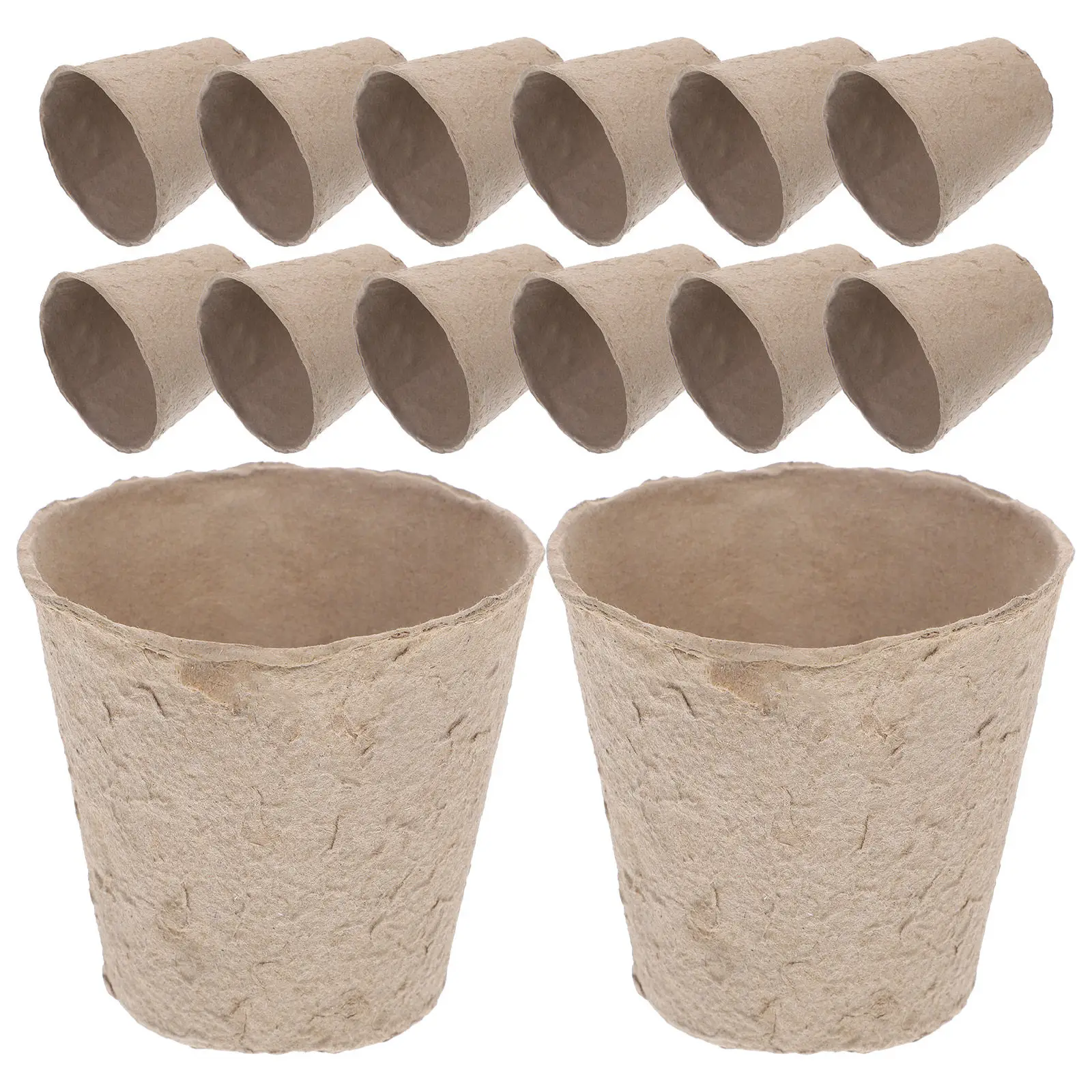 

100Pcs Biodegradable Peat and Paper Nursery Cups for Seed Starting Garden Planting Root Air Pruning Eco Friendly Degradable Pulp