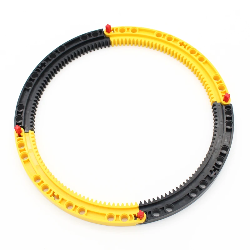 4PCS MOC 24121 Technologie Bausteine Teile 11x11 Gebogene 1/4 Kreisbogen Getriebe Rack Montage Ziegel DIY spielzeug Zubehör