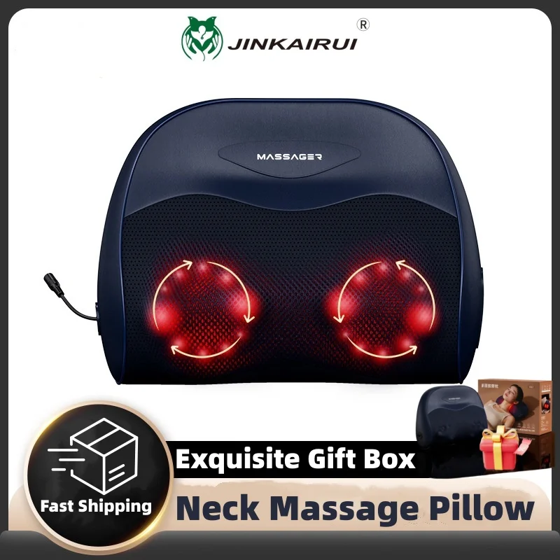 

Jinkairui Electric Massage Pillow Has 3 Modes Heat Therapy Kneading Massage for the Neck/Waist/Back/Legs.Exquisite Gifts