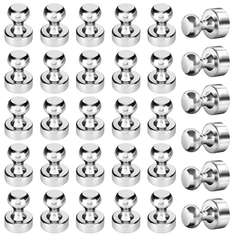 30 قطعة من دبابيس الضغط المغناطيسية، مسامير خريطة النيوديميوم القوية للغاية للسبورة البيضاء والثلاجة والمكتب والمطبخ ولوحة الإعلانات المدرسية