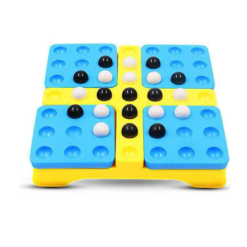 Rotatable Four In A Row Game Tabletop Black & White Chess Set Strategy Board Games Family Party Travel Fun Entertainment