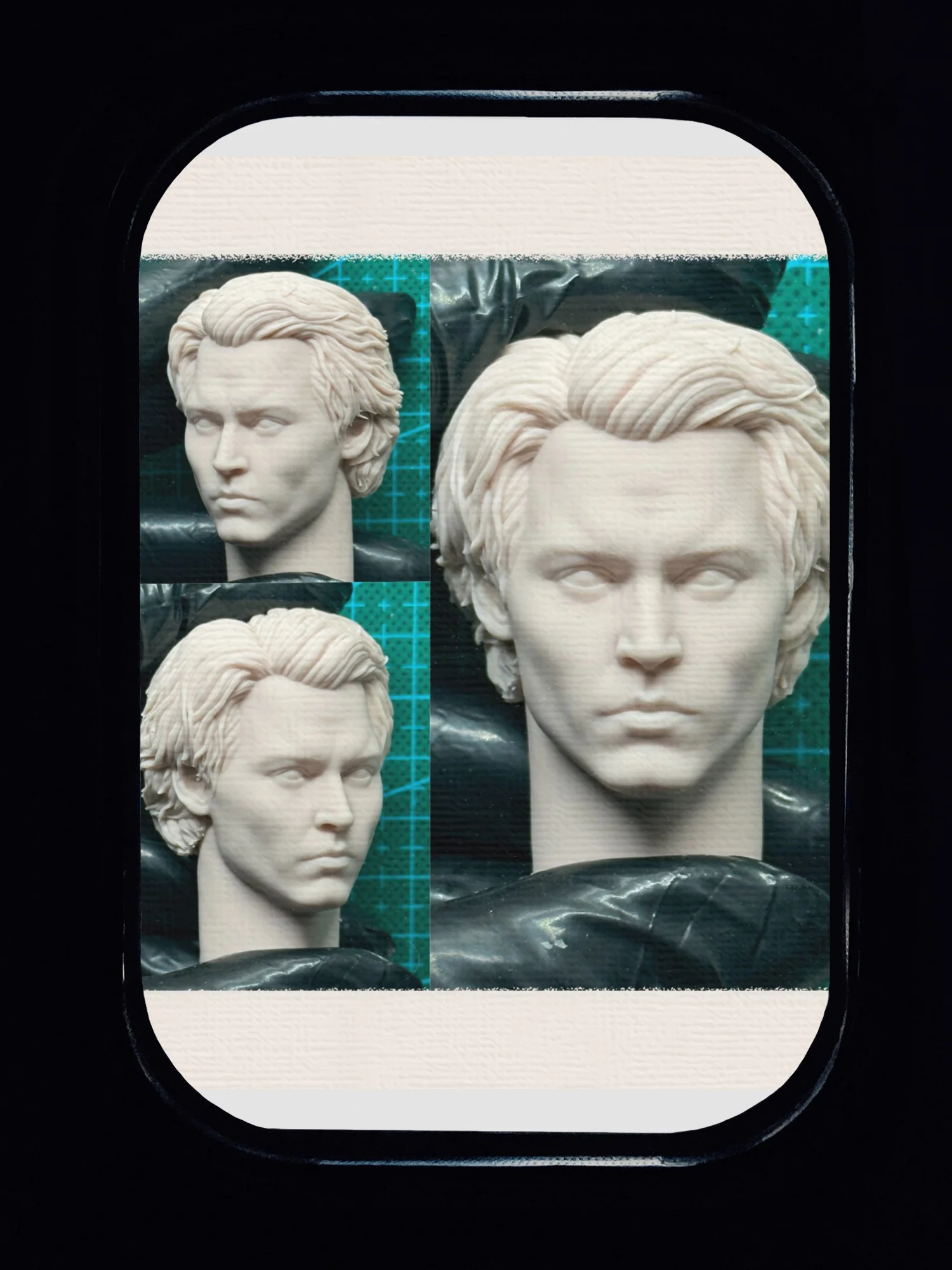 1/6 Scale Horror Suspense Film Male Actor Johnny Depp Unpainted Head Carving Model Fit 12inchs Action Figure Body