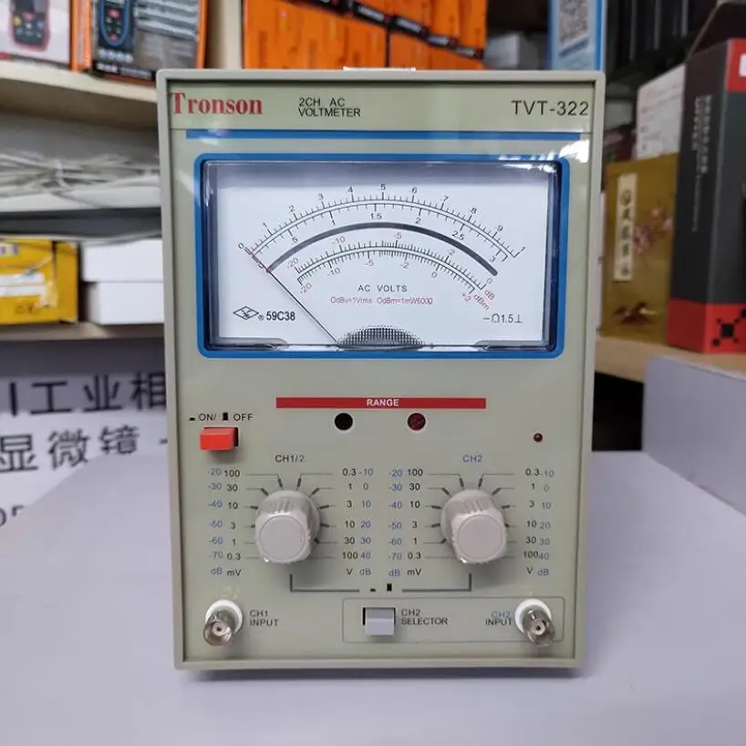 New Design High Quality Pointer Voltage Measuring Instruments TVT-322 Dual Channel Milivoltmeter Double Needle Millivoltmeter