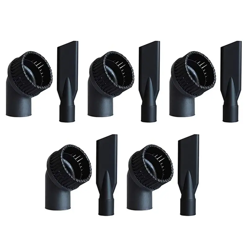 5X Industrial Vacuum Cleaner Round Brush And Flat Nozzle Sets Inner 44Mm Durable Industrial Vacuum Cleaner Accessories