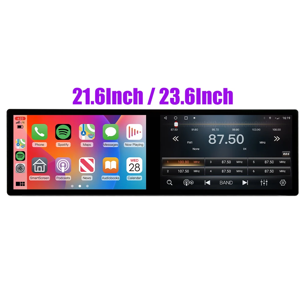 

21.6 Inch 23.6" Universal Dual Screen Android Car Radio Car DVD Player Car Stereo Navigation GPS Autoradio Carplay Android Auto