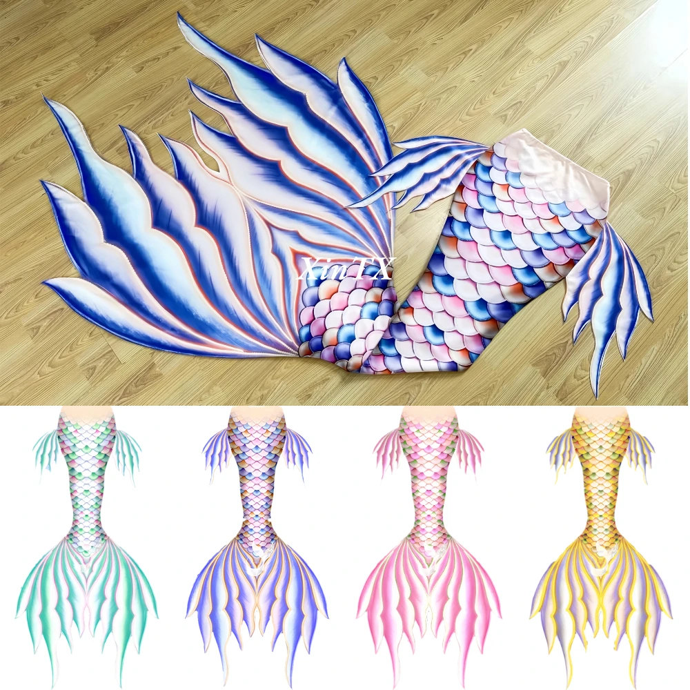 NEW Woman Mermaid Tail Adult Bikini Swimmable Swimsuit Can Add Monofin Wear Stretch Polyester Cosplay Custom Mermaid Ears