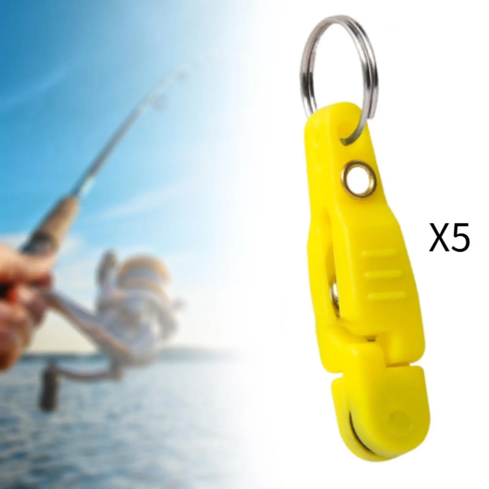 5Pcs Heavy Tension Snap Release Clips Snap Weight Clip Accessories with Keyring for Kite Trolling Fishing Weight Downrigger