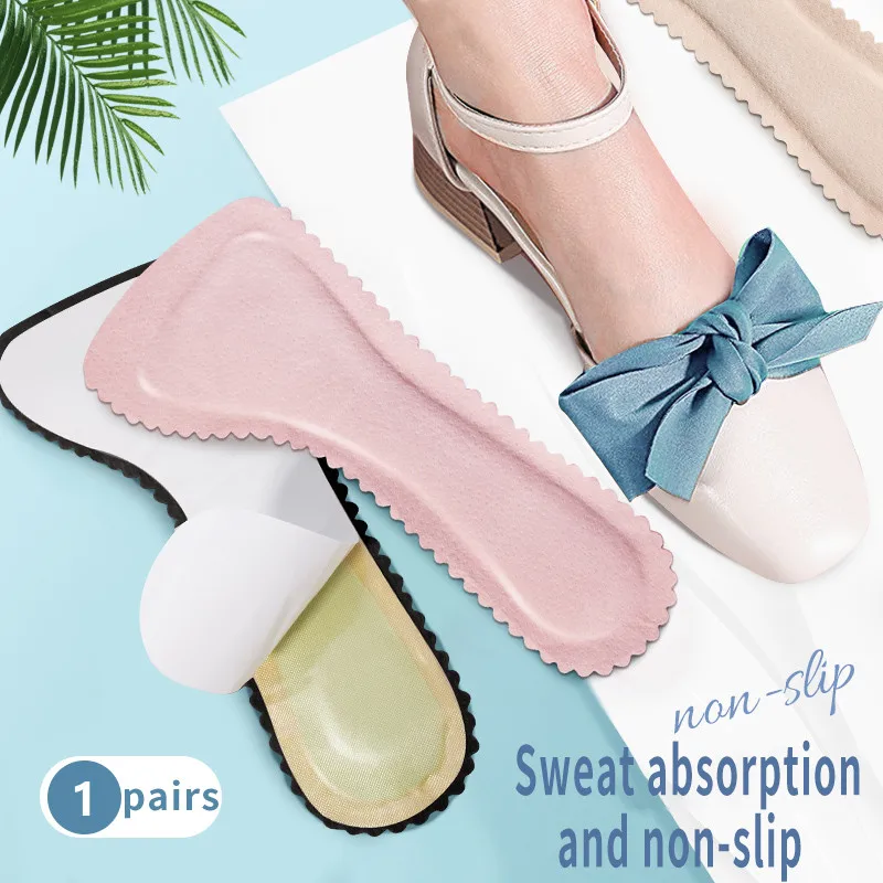 Leather Self-adhesive Insoles for Women High-heels Sandals Anti Slip Breathable and Sweat-absorbent Shoe Pad Adhesive Stickers
