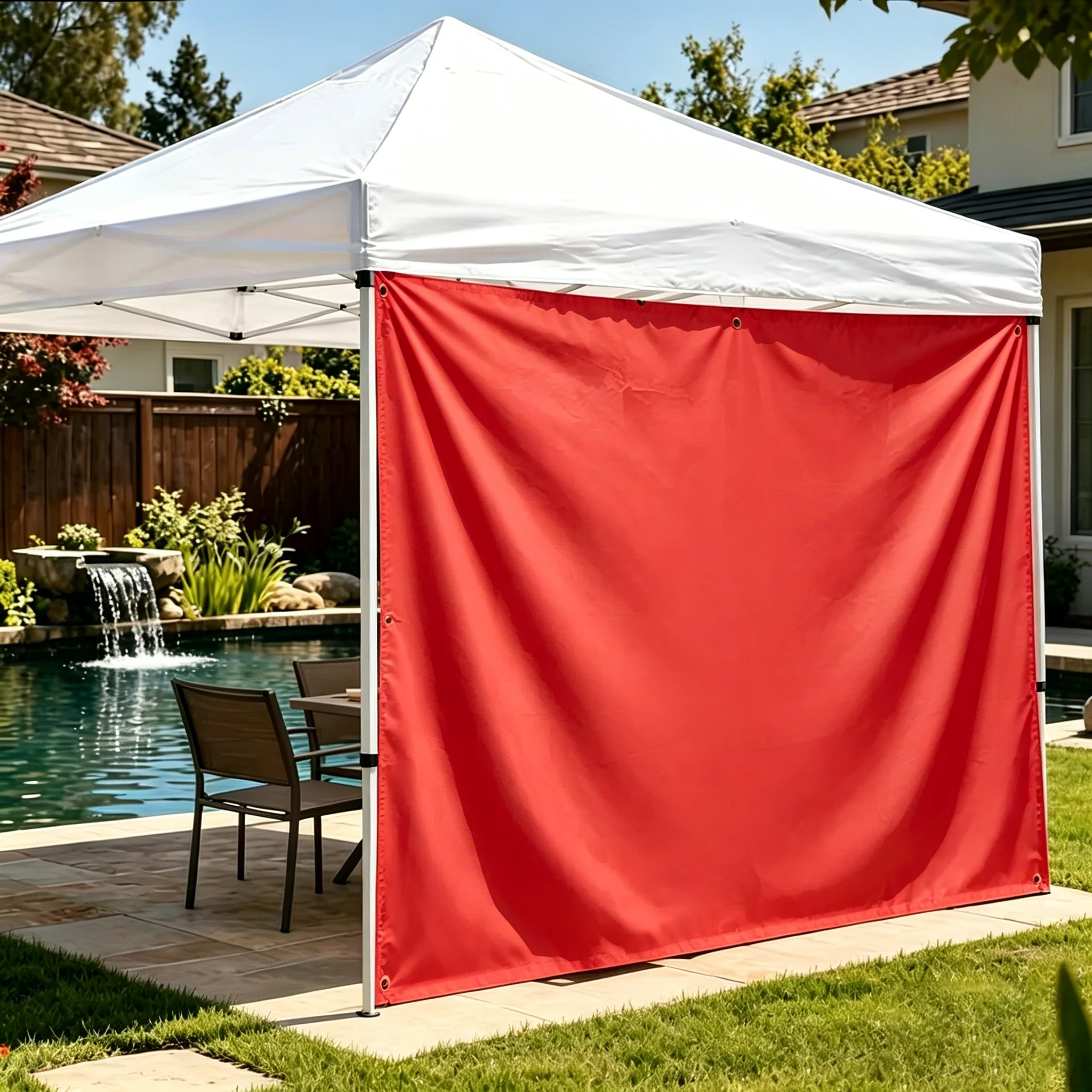 A Ruby Red Side Panel Suitable for Outdoor Four-Corner Tents, Suitable for Tent Installation or Replacing Existing Side Panels, Simple and Lightweight