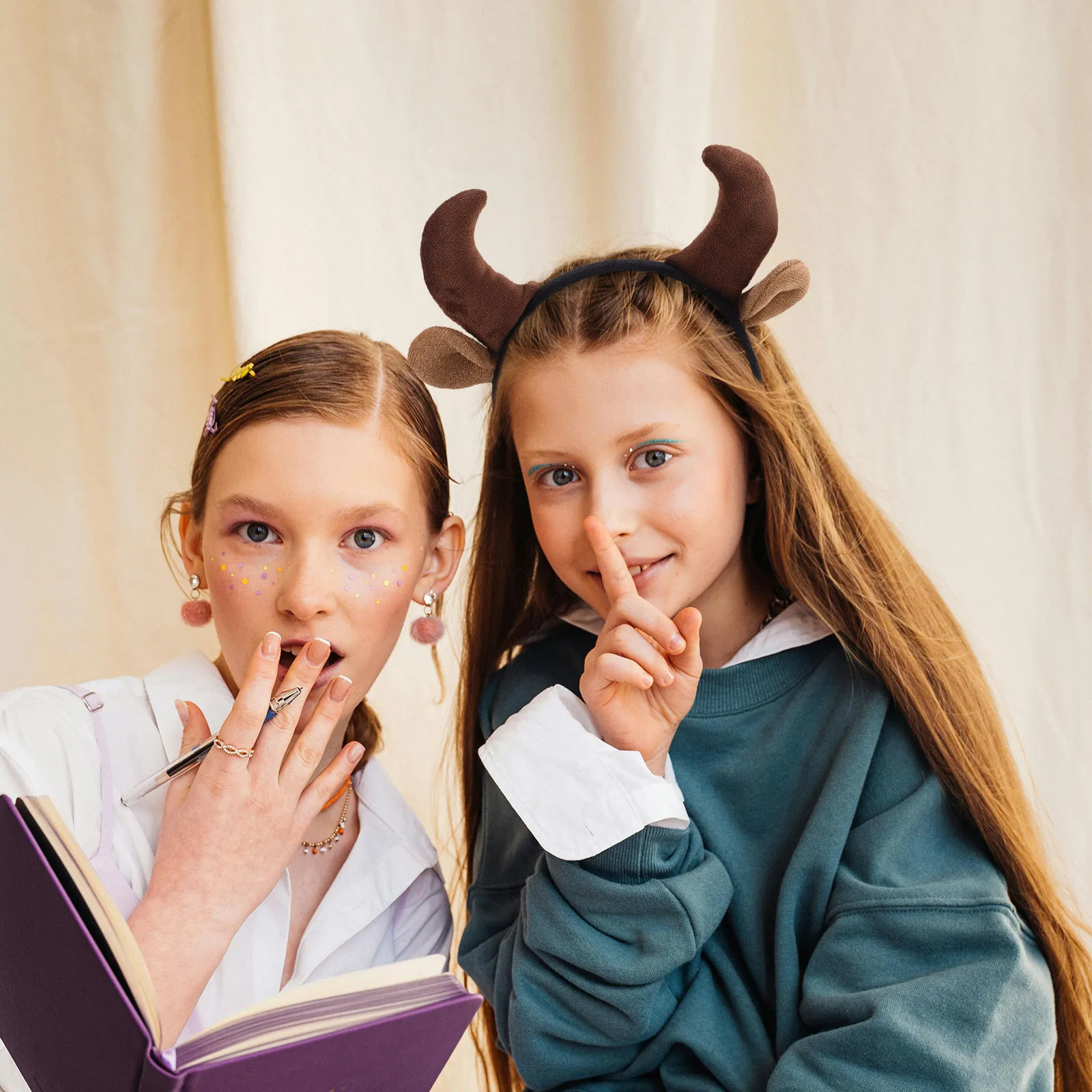 

Забавная повязка на голову в виде коровьих рожек для девочек, милый ободок с животными для умывания, макияжа, спа-процедур, костюмированных мероприятий и карнавалов