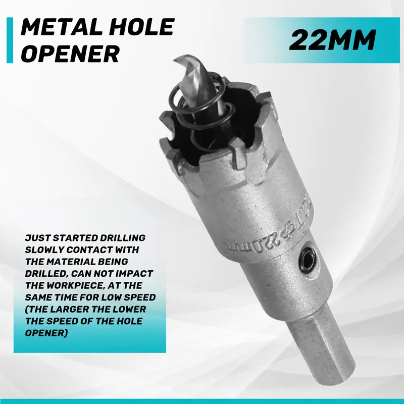 Set di punte da trapano espandibili per apri fori in acciaio inossidabile/metallo da 6 pezzi in carburo di tungsteno 22 mm