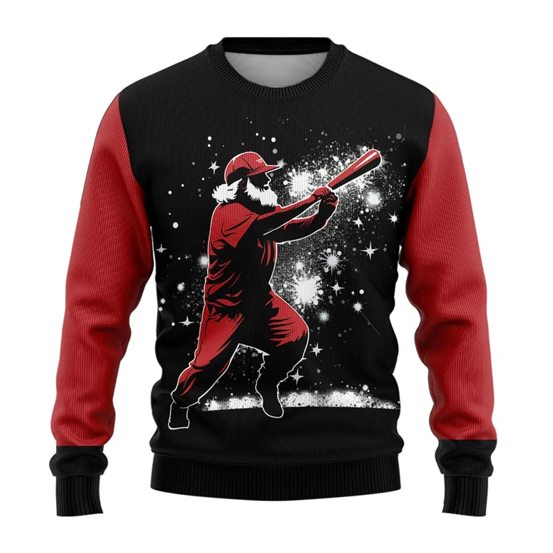 

2025 Sports Ugly Christmas Sweatshirt For Men Santa Claus Golf Sweatshirts Ski Baseball Club Unisex Pullovers Boy Tracksuit Tops