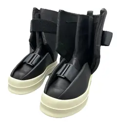 25ss Heren Chelsea Laarzen Platform Hoge Top Man Sneakers Gothic Hakken Leer Luxe Vintage Trendy Designer Schoenen Zwart