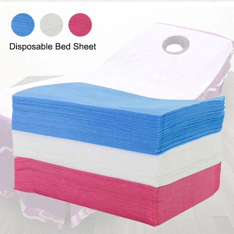 100pcs/pack Disposable Bed Sheet SMS Fabric Thin Type Massage Table Bed Cover for Beauty Salon Portable Travel Hotel Sheet