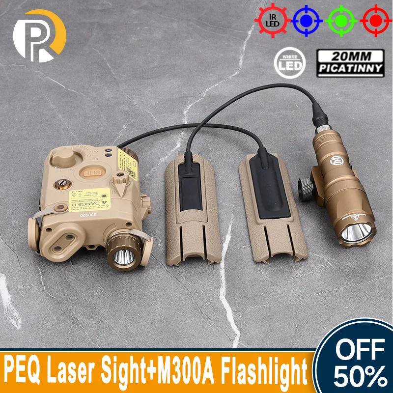 WADSN PEQ15 UHP Tactical Laser Sight M300A Scout Flashlight High Lumens Light Set Hunting Weapon Airsoft Fit 20mm Picatinny Rail