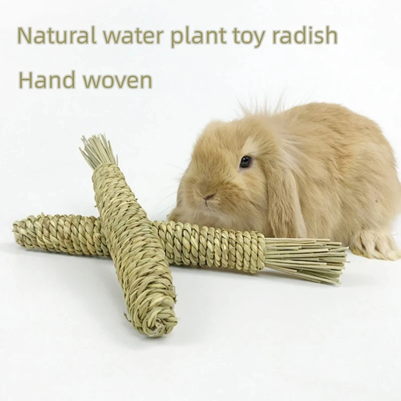 Rabbit Chew Toys Grass Woven Natural Rabbit Chew Carrot Rabbit Chew Sticks Small Animals Grinding Teeth Supplies Carrot toys