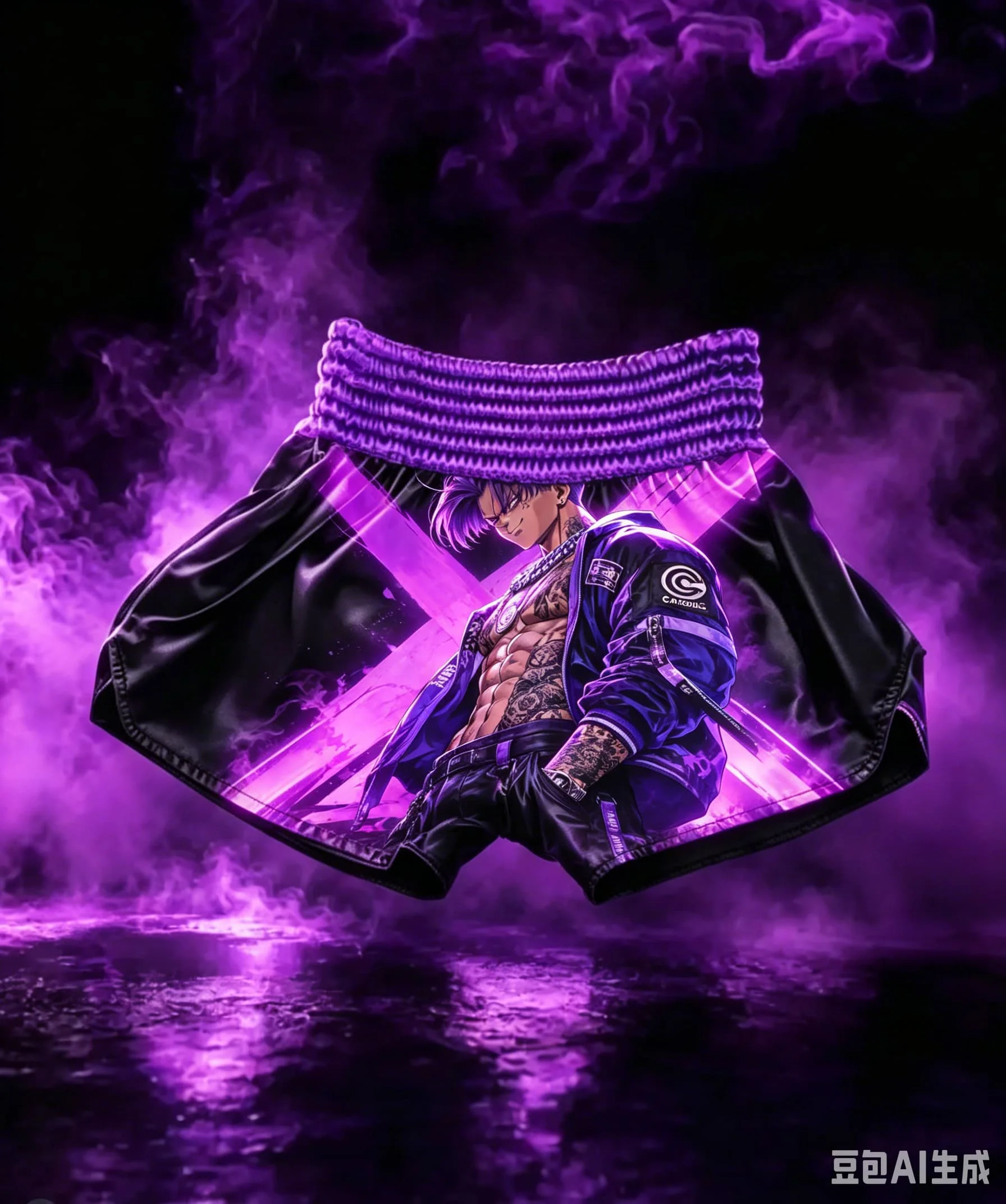 2026 Latest Dragon Ball Anime Purple Multi Character Printed Breathable Quick Drying Boxing Pants,suitable for Anime Enthusiasts