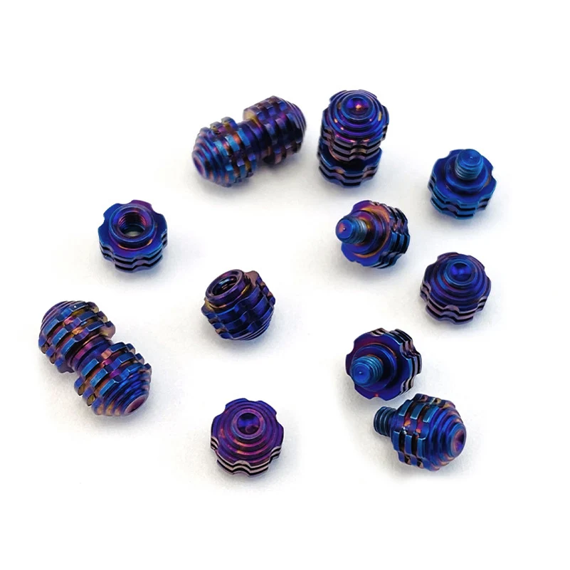 CNC 2 Colors Titanium Alloy Material Folding Knife Thumb Pushed Screw Button Rivet Nail Stud DIY Making Parts Accessories - Image 3