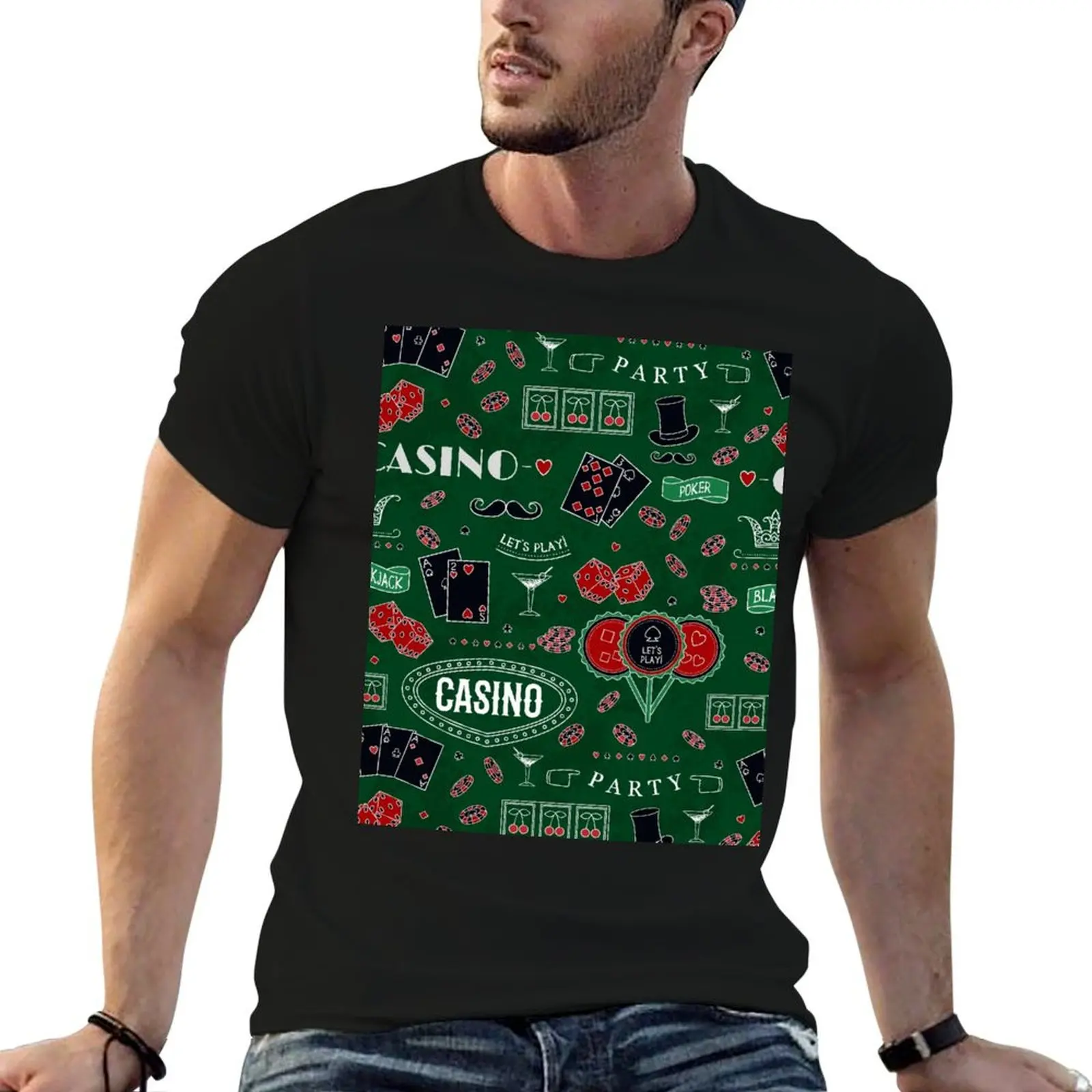 Casino theme. Gambling symbols. T-Shirt aesthetic clothes vintage clothes designer t shirt men