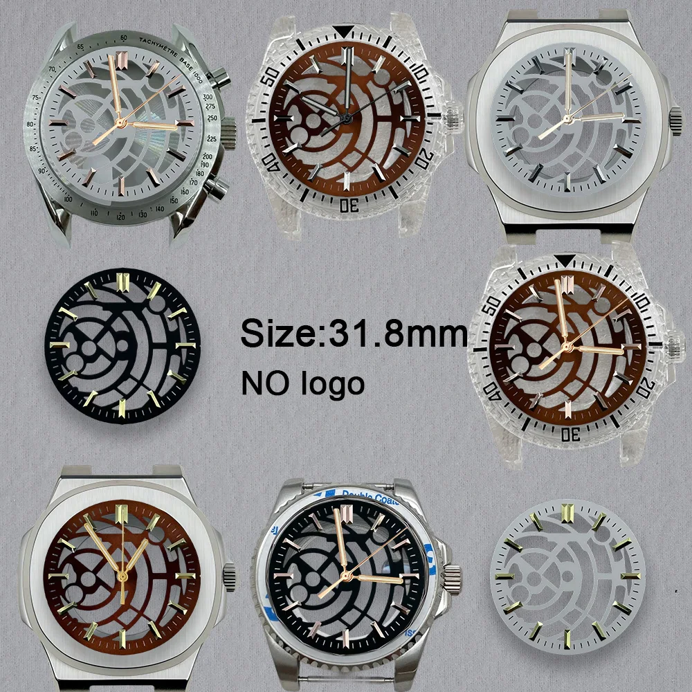 New Hollow Out 31.8mm No Logo Blank Dial For NH70 NH72 Movement Custom Logo Watch Dials Hands Accessories Repair Tools