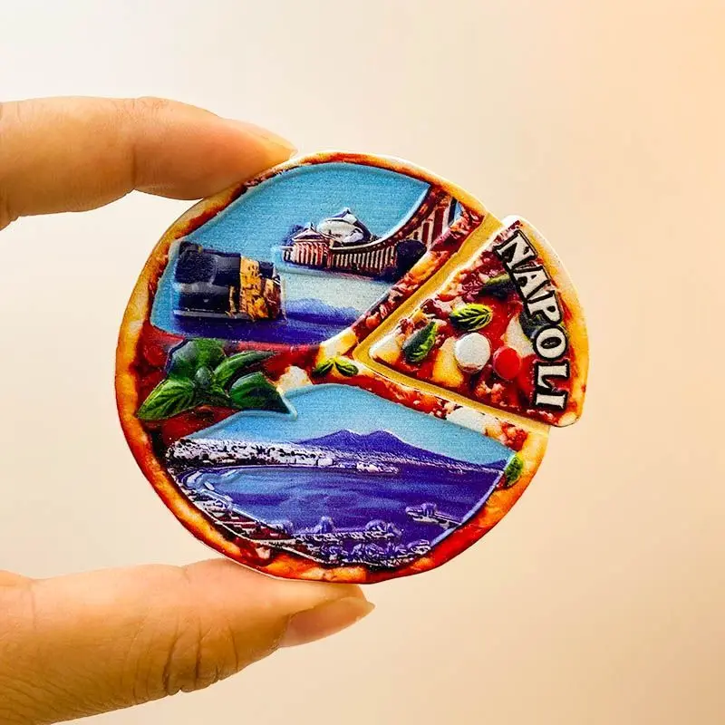 Italy Naples Fridge Magnet Travel Souvenir Pizza Personalized Decoration Unique Gift Decoration