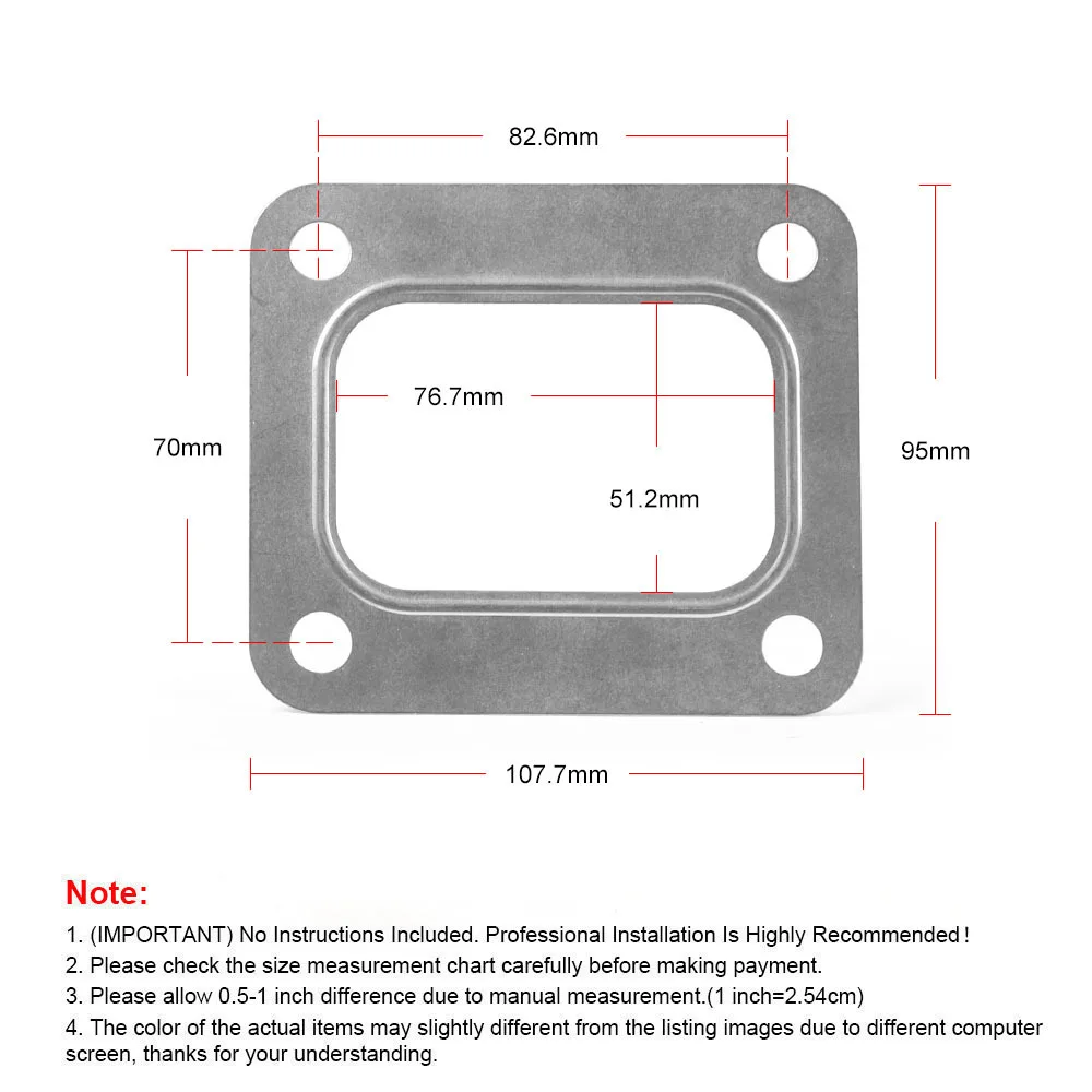 Garrett T4 Turbo Inlet Flange Gasket 4-Bolt 304 Stainless Steel