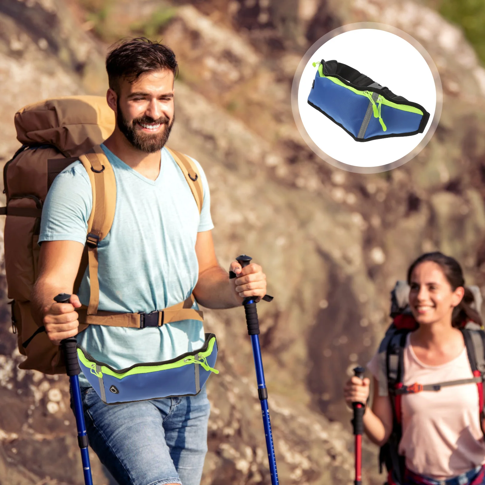 Slim Sports Waist Bag Adjustable Breathable Waterproof with Reflective Strips for Running Travel Outdoor Waist Pack