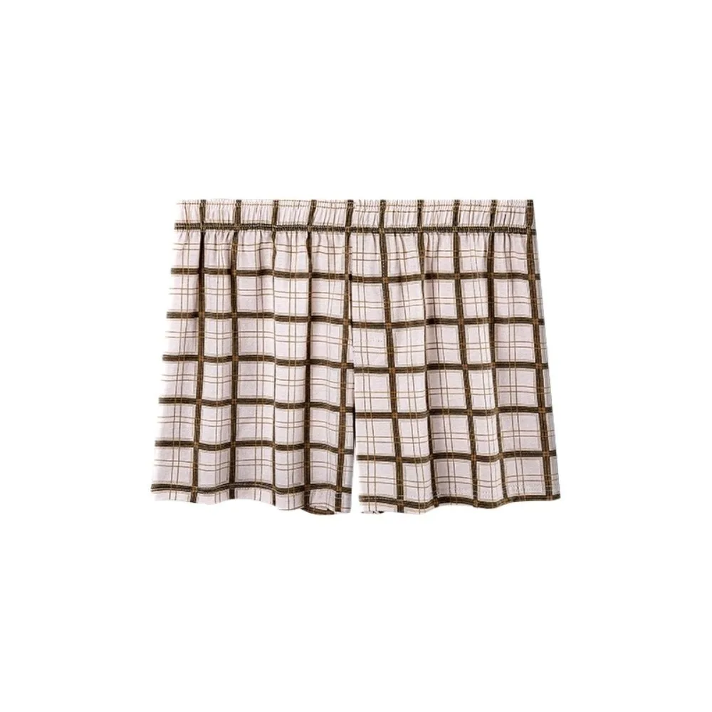 

Plus Size L-XXXXL Men's Boxer Briefs Fresh Comfortable Mens Cotton Underwear Elastic Waistband Fashion Plaid Beach Pants