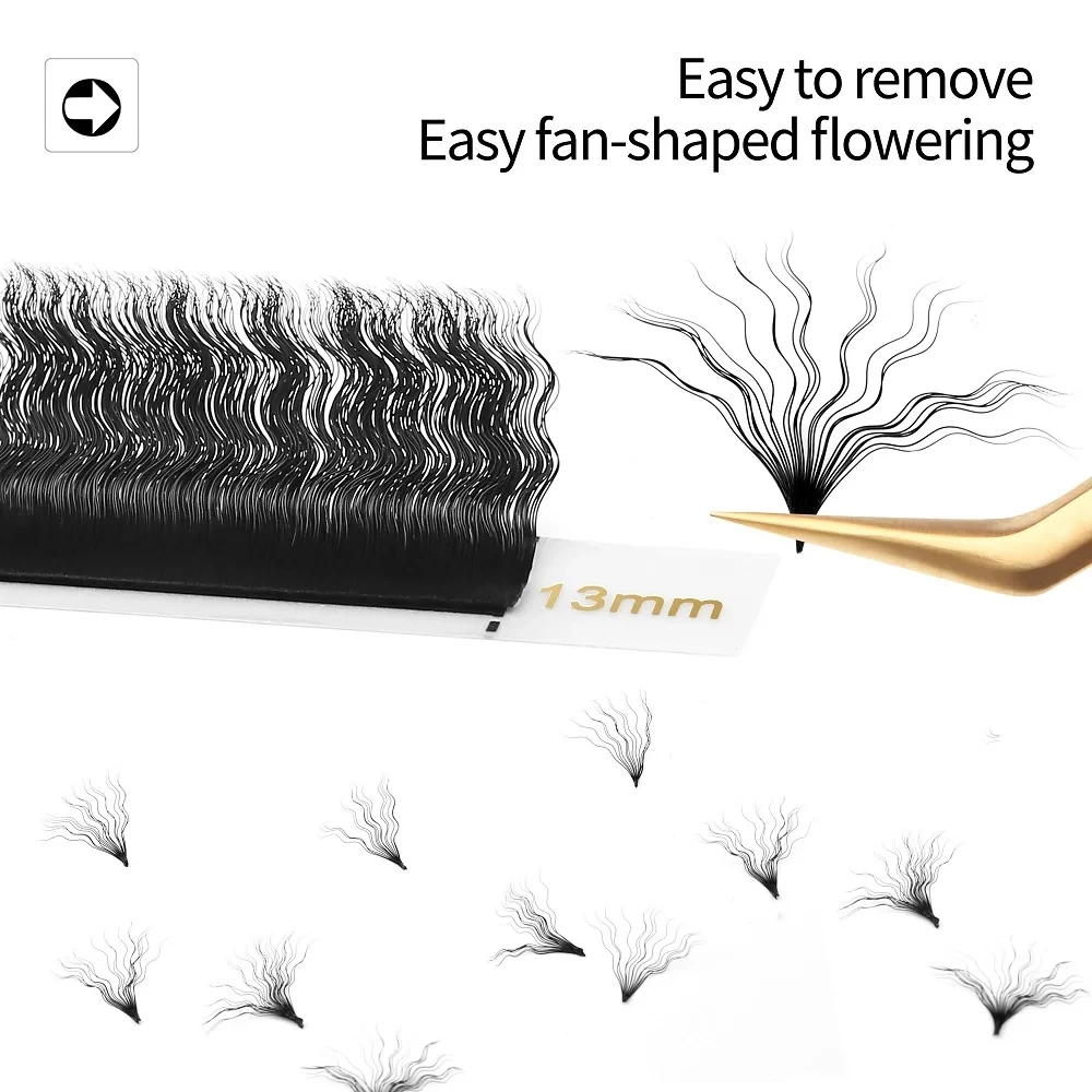 Wool Curl W Shaped Eyelashes Extension Easy Fan Lashes Fast Bloom Austomatic Flowering Volume Soft Individual Lashes Beauty Shop