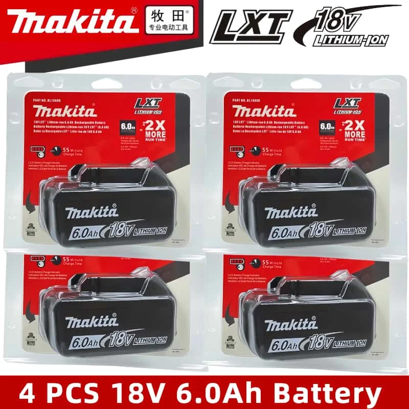 

Original Makita 6.0Ah 18V Battery BL1860B for XGT40 Circular Saw/XRH07 Blower - Heavy Duty power tools battery LED Indicators