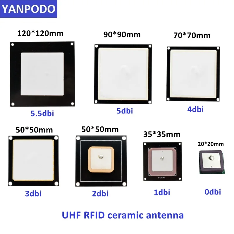 YANPODO UHF RFID antenna EU 865-868Mhz 1-5.5dbi Ceramic ISO18000-6C EPC C1 GEN2 Low Power Handheld Reader Module for R200 Chip