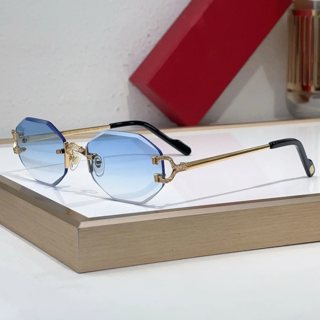 

Retro Rimless Octagon Sunglasses Unisex UV400 Protection Luxury Designer Metal Frame Fashion Streetwear Hip Hop Eyewear