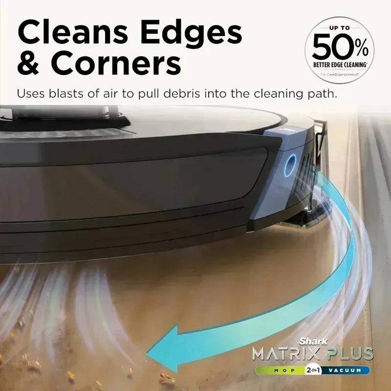 PMD4-shark Matrix plus 2in1 Robot Vacuum & Mop Sonic Mopping، Matrix Clean، رسم الخرائط المنزلية، قاعدة HEPA الفارغة الذاتية بدون كيس، Clea،