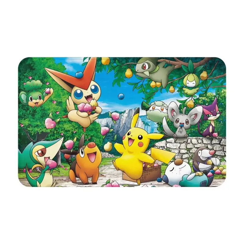 Custom Cartoon Animation Pokemon Pikachu Doormat Mat Anti-Slip Bathroom Kitchen Bedroom Rug Carpet 40*60cm