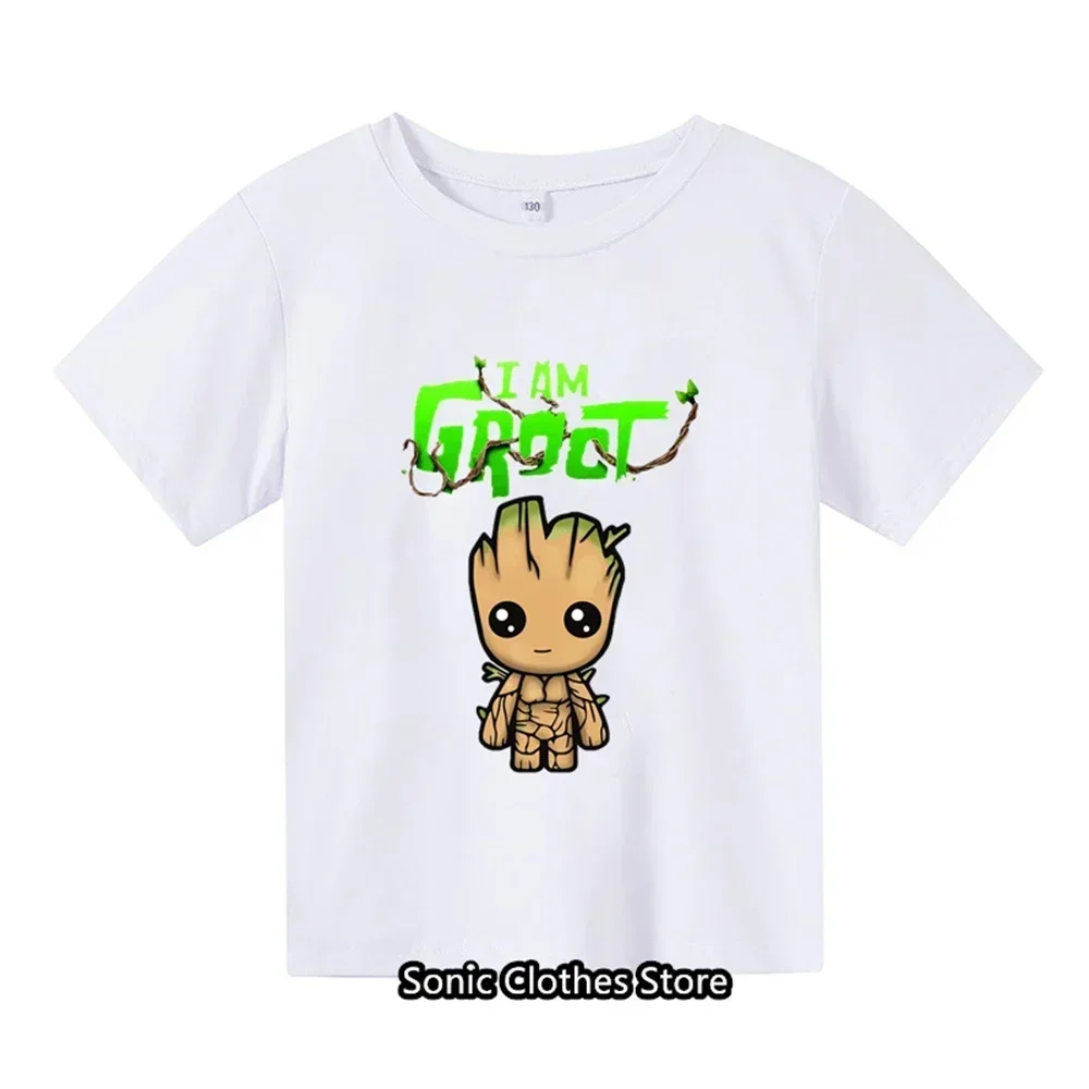 2024 Summer New T-shirt Cartoon Print Children's Short Sleeve Boys and Girls Fashion Short Sleeve