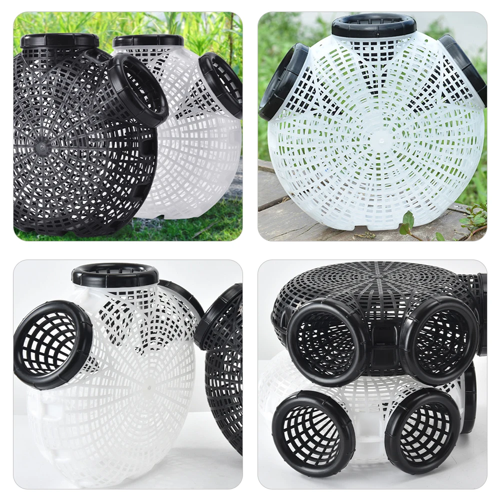

2pcs Fishing Net Traps Reusable Plastic Portable Catch Cage Eel Crawfish Crab Shrimp Lobster Minnow Bait Cylindrical Easy