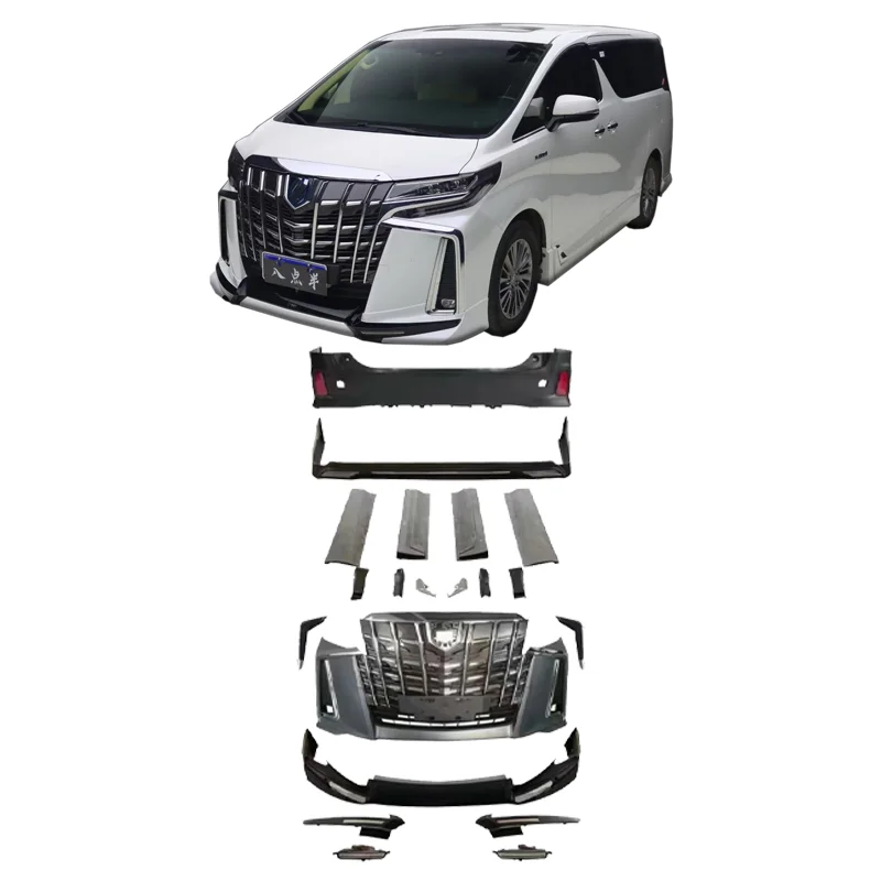 

For 2015-2022 Toyota Alphard Vellfire TRD Series Appearance Kit Front & Rear Bumper Upgrade Made of Durable Plastic