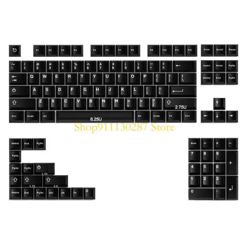 

J1HC Keycaps Set WOB Double Shot CherryProfile Keycap Set for 121 Keys Mechanical Keyboard Oil-Resistant