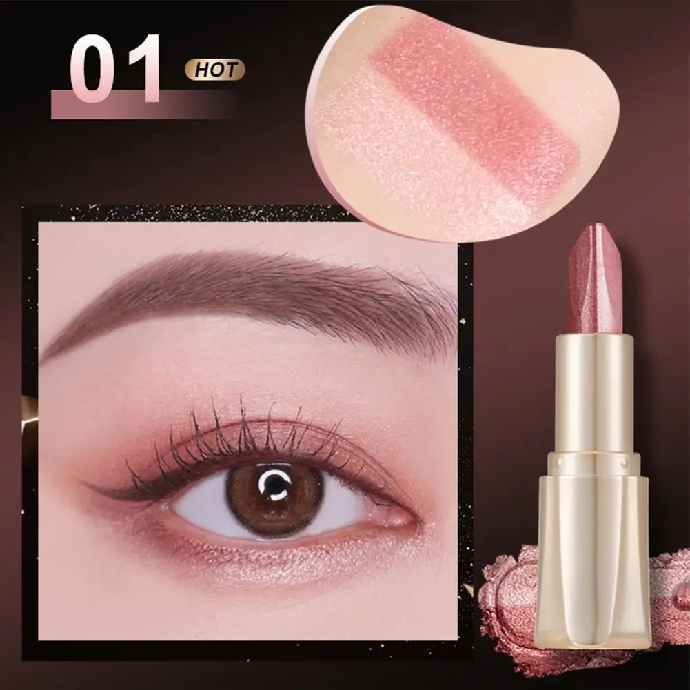 Dubbele Kleur Oogschaduwstok Waterdichte Langdurige Make-Up Stick Gradiënt Shimmer Vrouwen Oogschaduw Oogschaduw M7y4