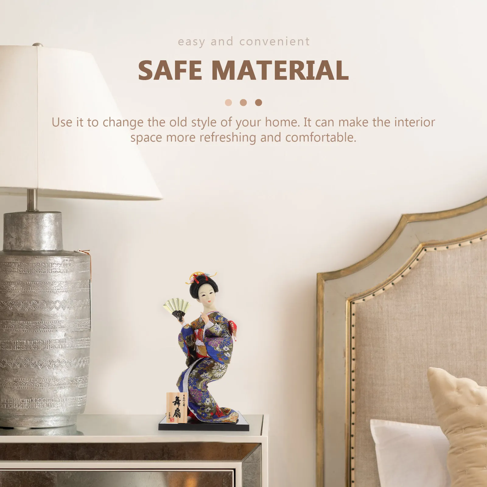 

1Pcs Japanese Geisha Ornament Light-Weight Eco-Friendly Home Decoration Tabletop Geisha Craft Decor Bedroom Living Room Accent