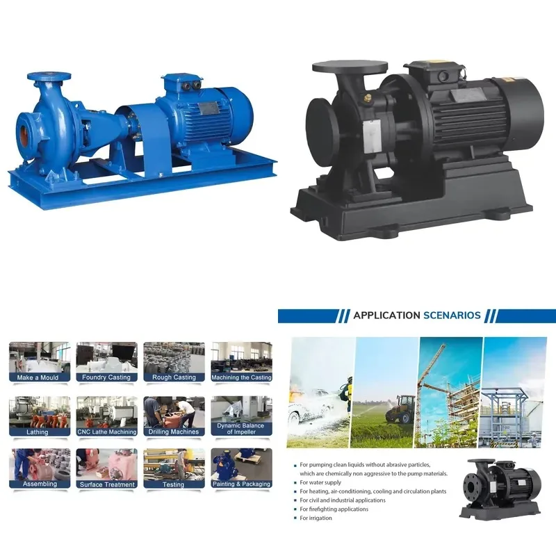 High Pressure 60Hz Electric Centrifugal Pump Horizontal Booster End Suction for Cleaning Liquid Processing