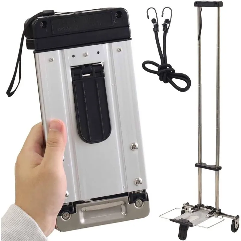 

Складная ручная тележка с двумя колесами, портативная тележка для багажа, тележка для путешествий, школы, продуктов, покупок, банджи-шнур в комплекте