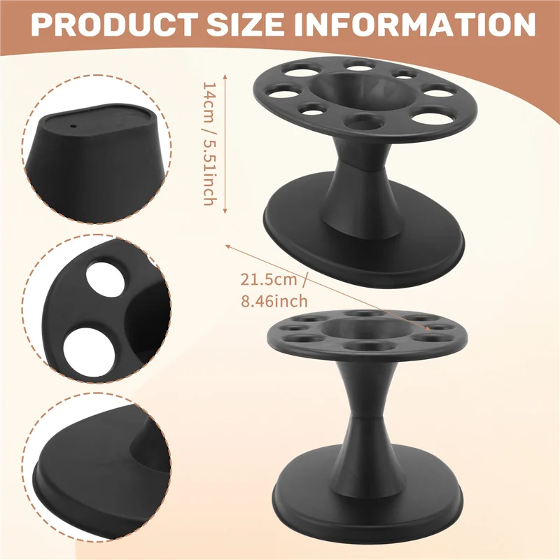 YCOC-1 قطعة حامل فرشاة الشعر البلاستيك الأسود رف شاشة تصفيف الشعر فرشاة حامل تصفيف الشعر أداة الرف الملحقات