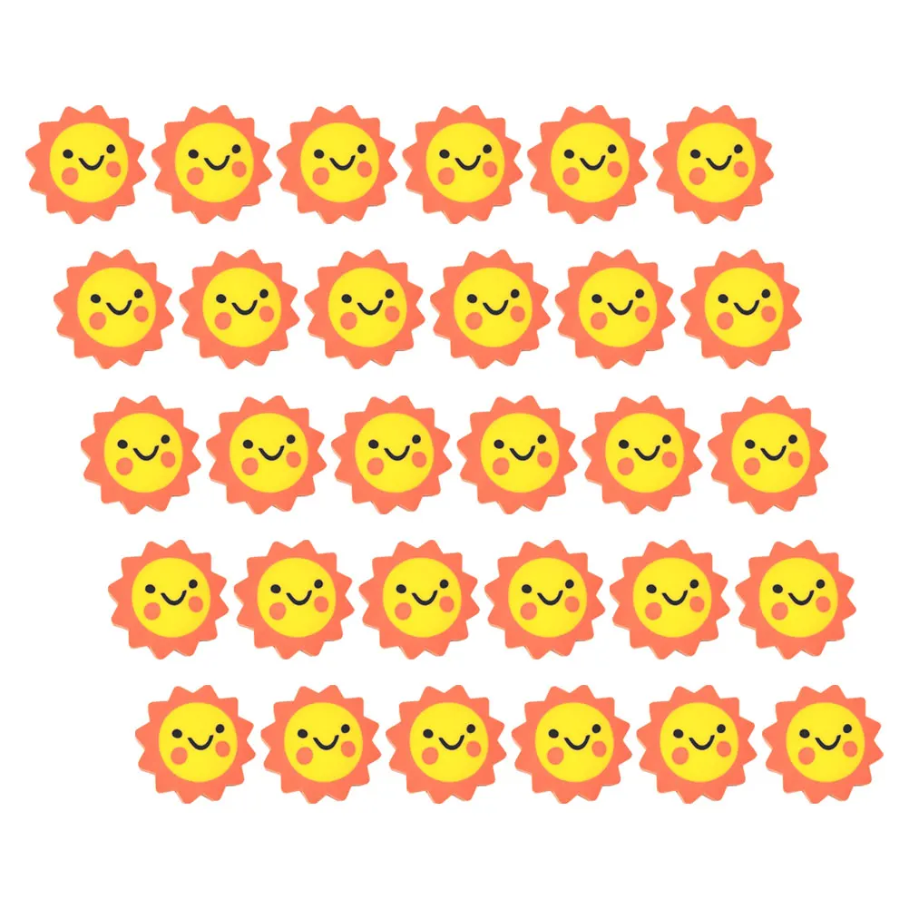 

50pcs Sunflower Eraser Bulk Stationery Cute Soft Material Large Size Ideal School Child Orange Tpr Fun Novelty