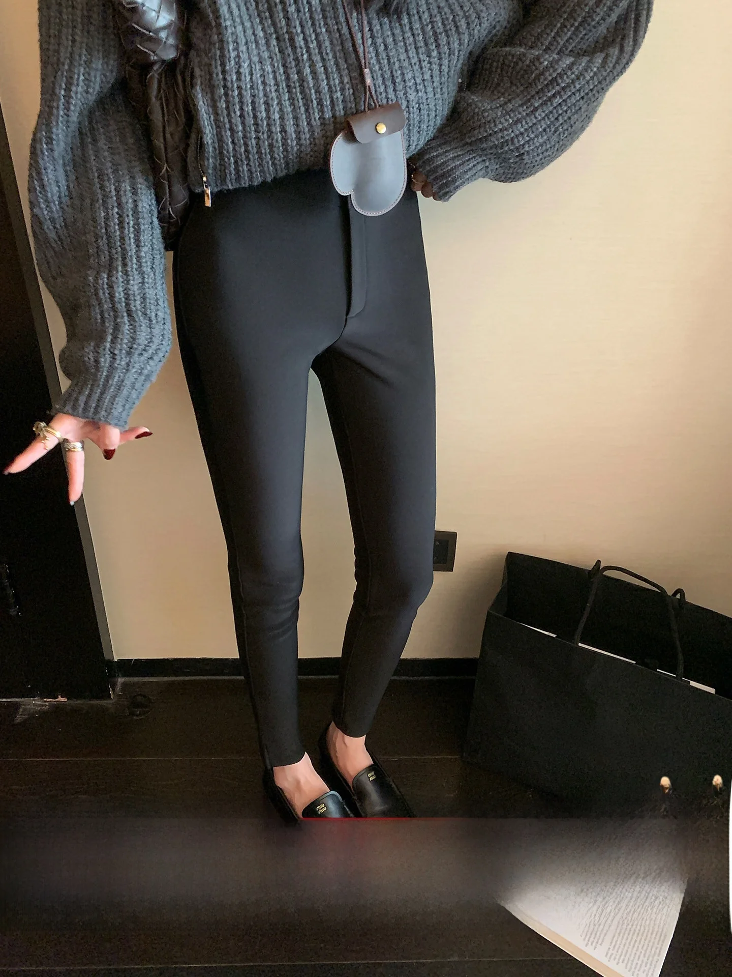 

High-Waisted Fce-Lined Slimming Pants Ultra-Model Winter Tight Pants High-Elastici Base Layer Pants for Casual Wear